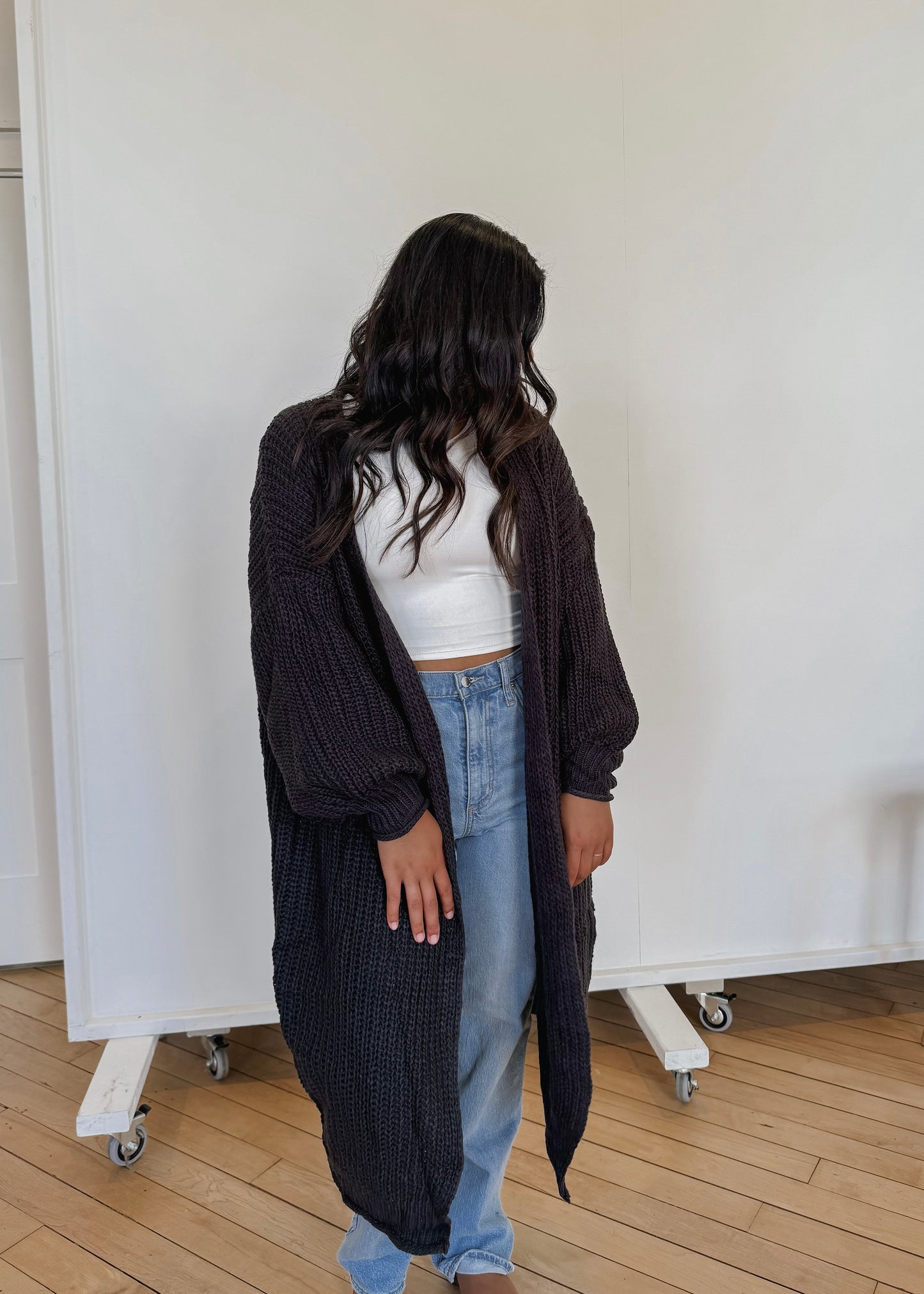 I Am Abel Oversized Cardigan - BLACK