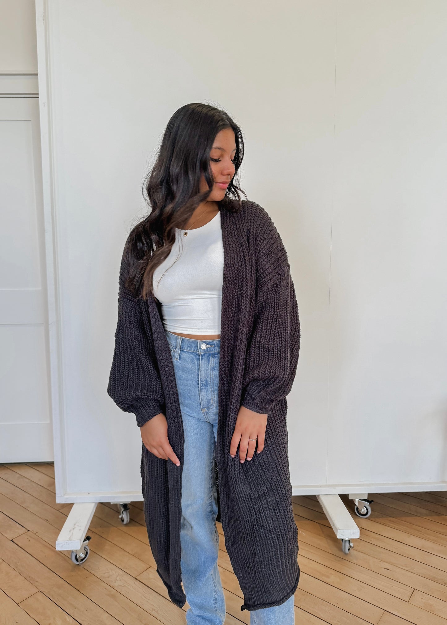 I Am Abel Oversized Cardigan - BLACK