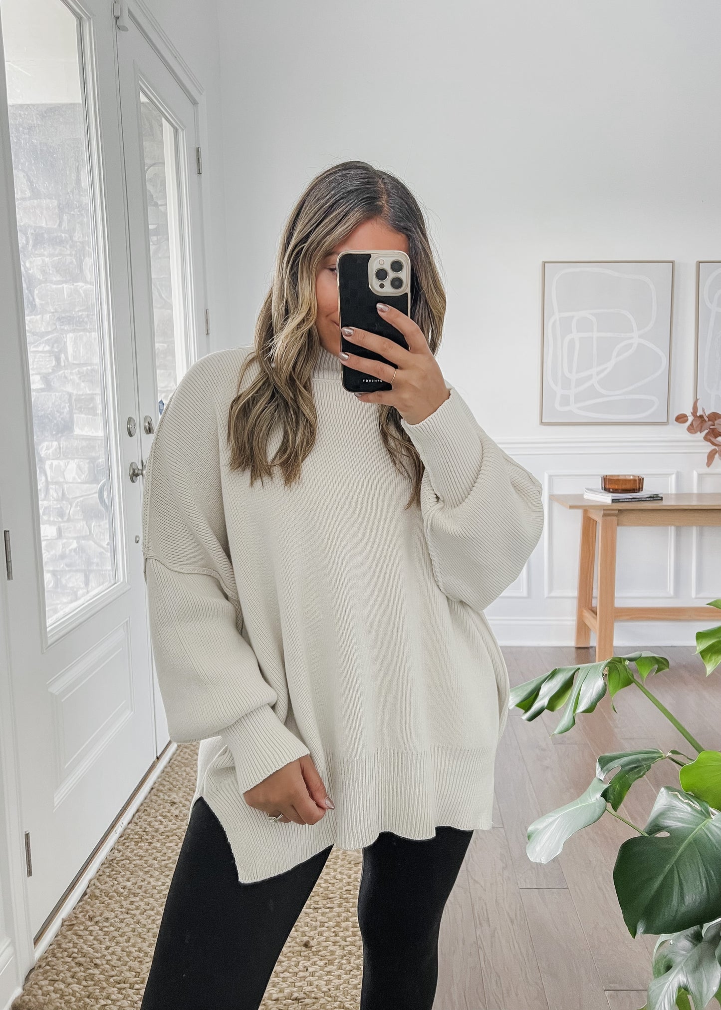 Josie Knit Oversized Sweater - NATURAL