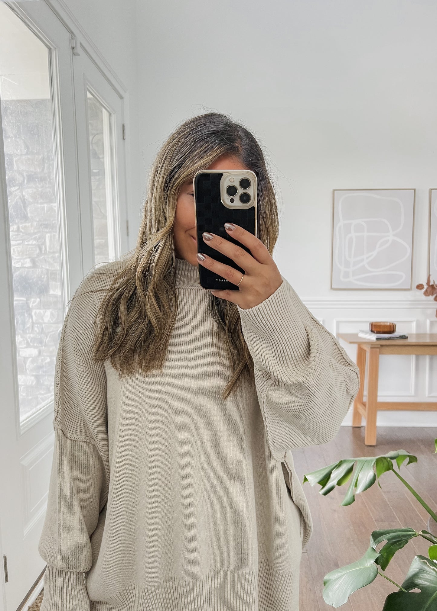 Josie Knit Oversized Sweater - BEIGE