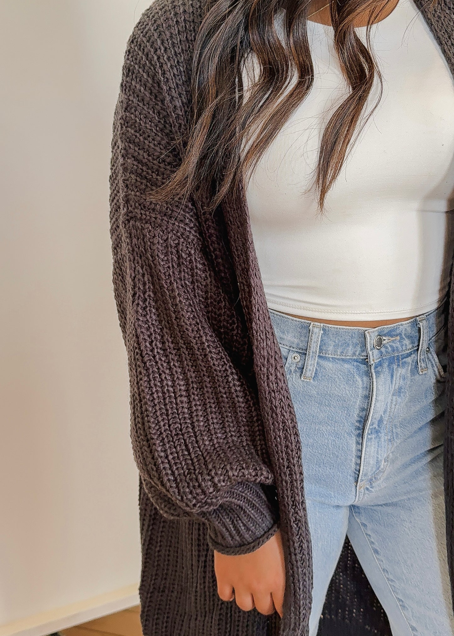 I Am Abel Oversized Cardigan - BLACK