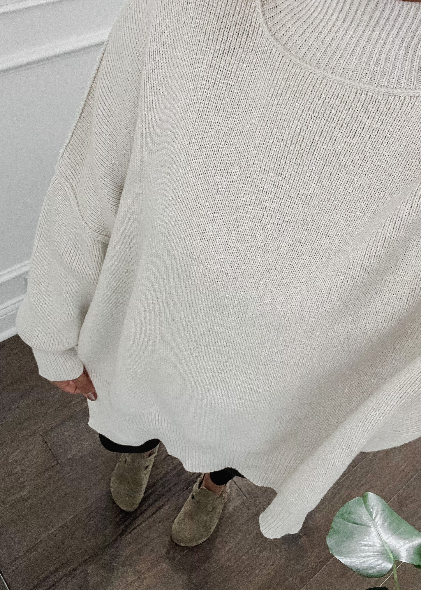 Josie Knit Oversized Sweater - NATURAL