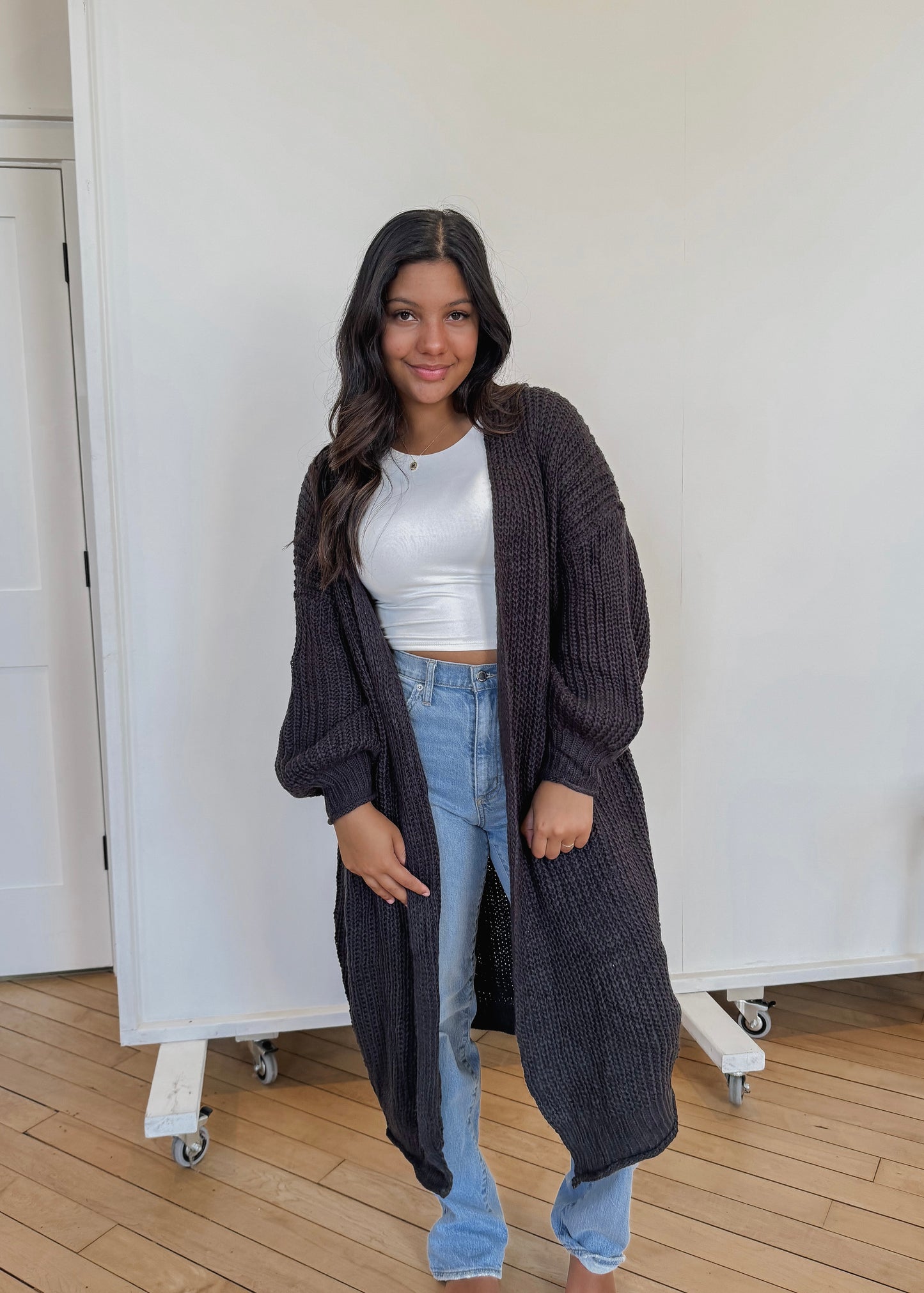 I Am Abel Oversized Cardigan - BLACK