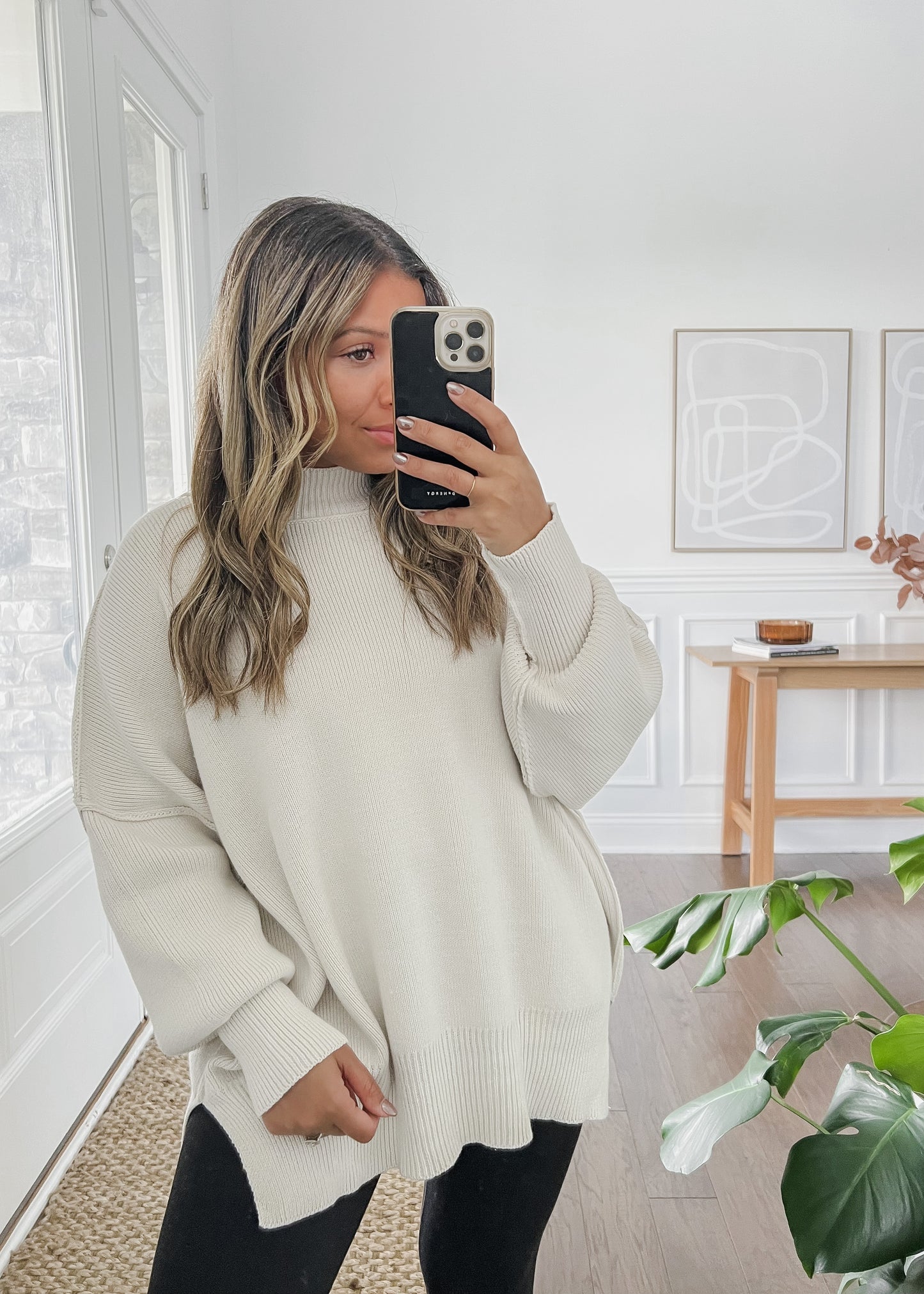 Josie Knit Oversized Sweater - NATURAL