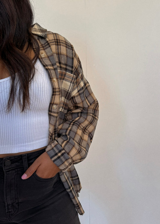 Noelle Button Down Flannel - OAT