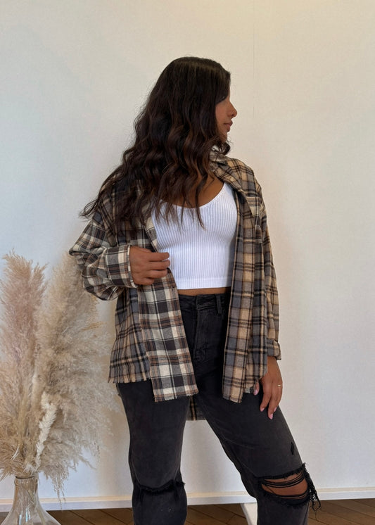 Noelle Button Down Flannel - OAT