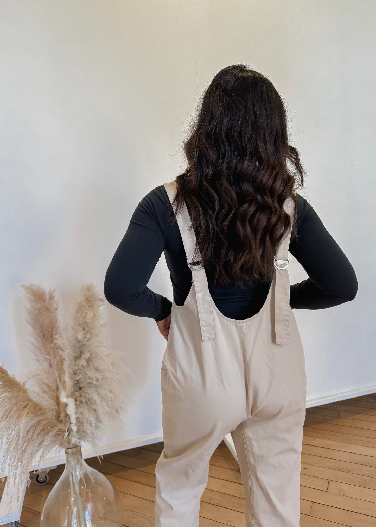 Blank Canvas Oversized Overalls - TAUPE