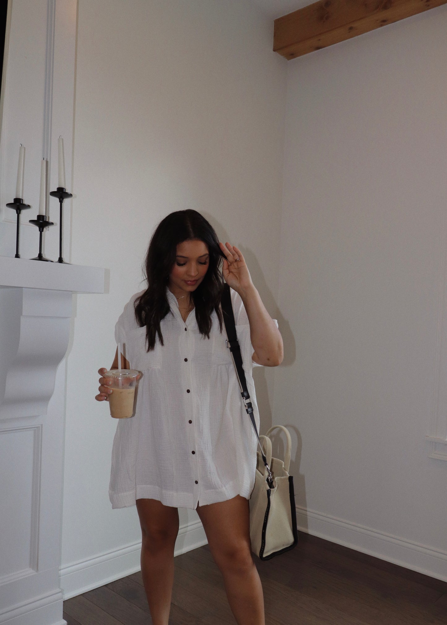 Time For Vacay Shirt Dress - OFF WHITE