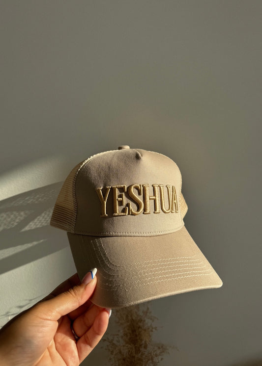 Yeshua Embroidered Hat - BEIGE