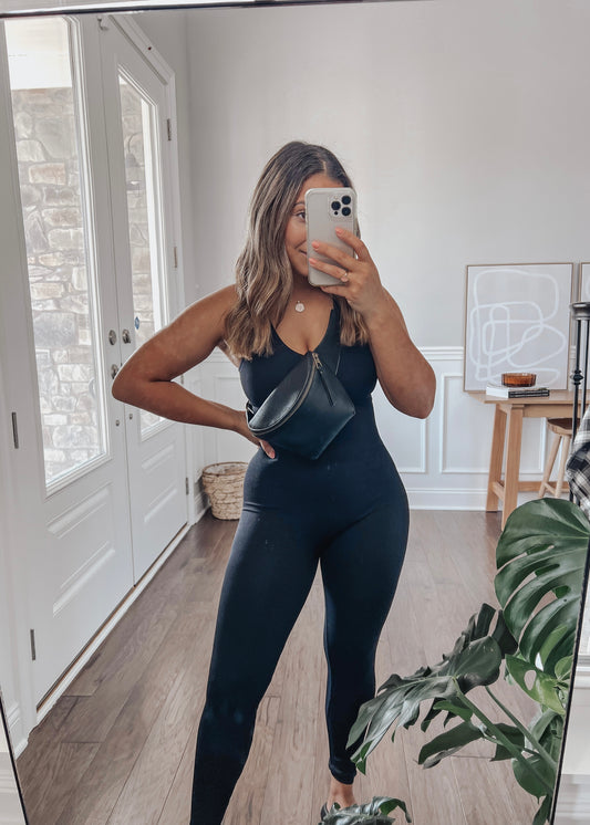 Don’t Get It Twisted Ribbed Jumpsuit - BLACK