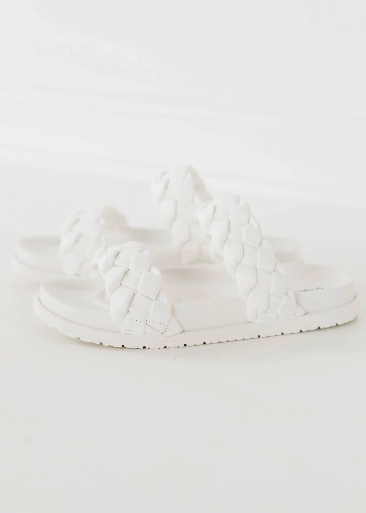Aria Braided Sandals - WHITE