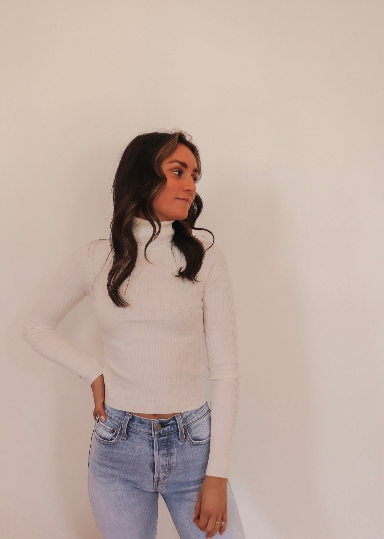 Keepin It Casual Ribbed Turtleneck - IVORY